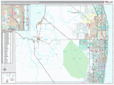 West Palm Beach-Boca Raton Metro Area Wall Map Premium Style 2024